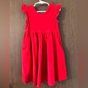 Hanna Andersson Red Ruffled Sundress with Flutter Sleeves